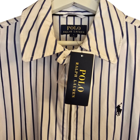 NWT Polo Ralph Lauren Light Weight White Blue Striped Jacket - Picture 2 of 4